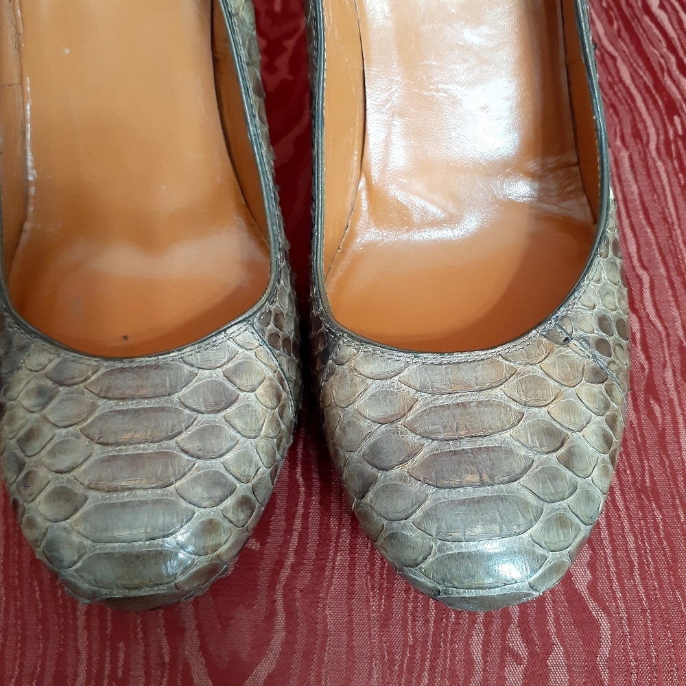 Gucci Brown Python/Snakeskin 5" Heels - image 4